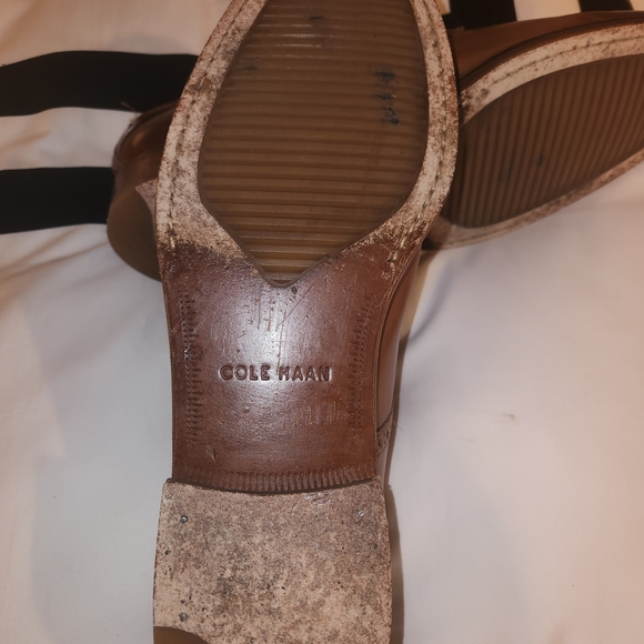 Cole Haan Tan and Brown Leather Double Monk Strap Loafers - Picture 5 of 8